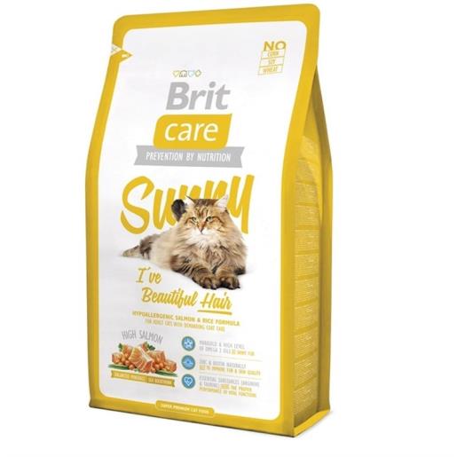 Brit Care Sunny Güzel Tüyler için Somonlu Yetişkin Kedi Maması 2 Kg - Brit